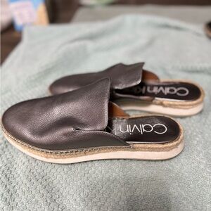 Calvin Klein Women's silver Slip-On Shoes